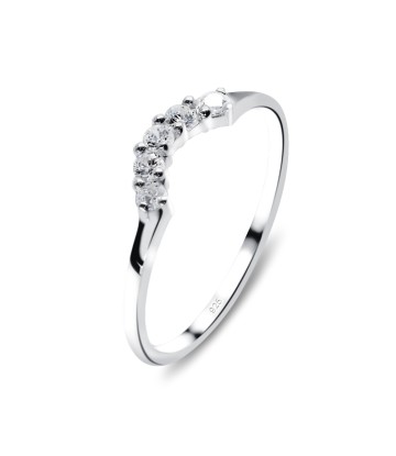 Curve CZ Silver Ring NSR-3364